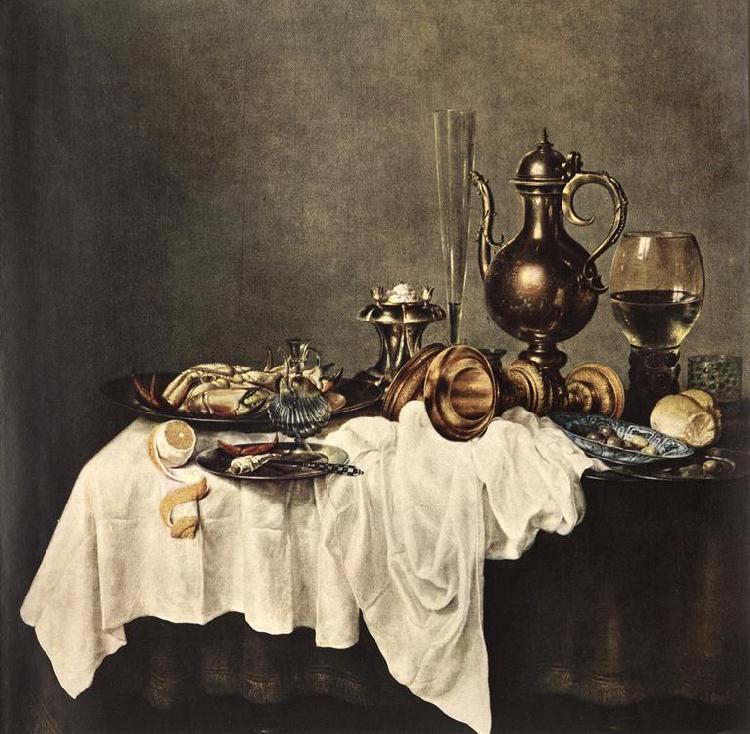 HEDA, Willem Claesz. Breakfast of Crab  sdg oil painting picture